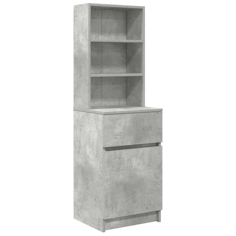 vidaXL Noptiera gri beton 39x35x125 cm lemn prelucrat