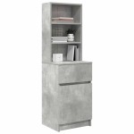 vidaXL Noptiera gri beton 39x35x125 cm lemn prelucrat
