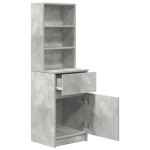 vidaXL Noptiera gri beton 39x35x125 cm lemn prelucrat
