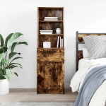 vidaXL Noptiera stejar afumat 39x35x125 cm lemn de stratificat