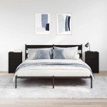 vidaXL Noptiere, 2 buc., negru, 39x35x65 cm, lemn prelucrat