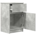 vidaXL Noptiere, 2 buc., gri beton, 39x35x65 cm, lemn prelucrat