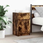 vidaXL Noptiere, 2 buc., stejar afumat, 39x35x65 cm, lemn prelucrat