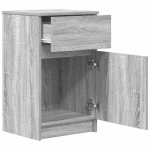 vidaXL Noptiere, 2 buc., gri sonoma, 39x35x65 cm, lemn compozit