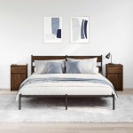 vidaXL Noptiere, 2 buc., stejar maro, 39x35x65 cm, lemn prelucrat