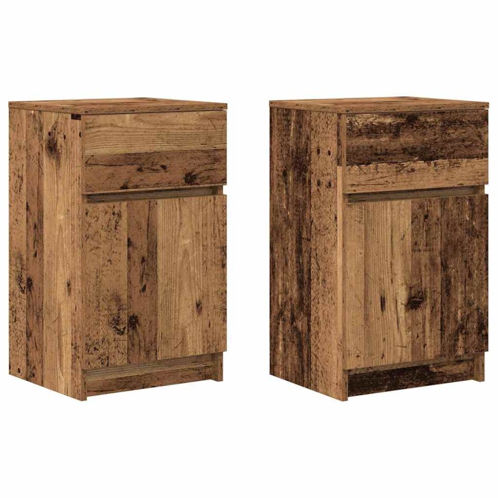 vidaXL Noptiere, 2 buc., lemn vechi, 39x35x65 cm, lemn prelucrat