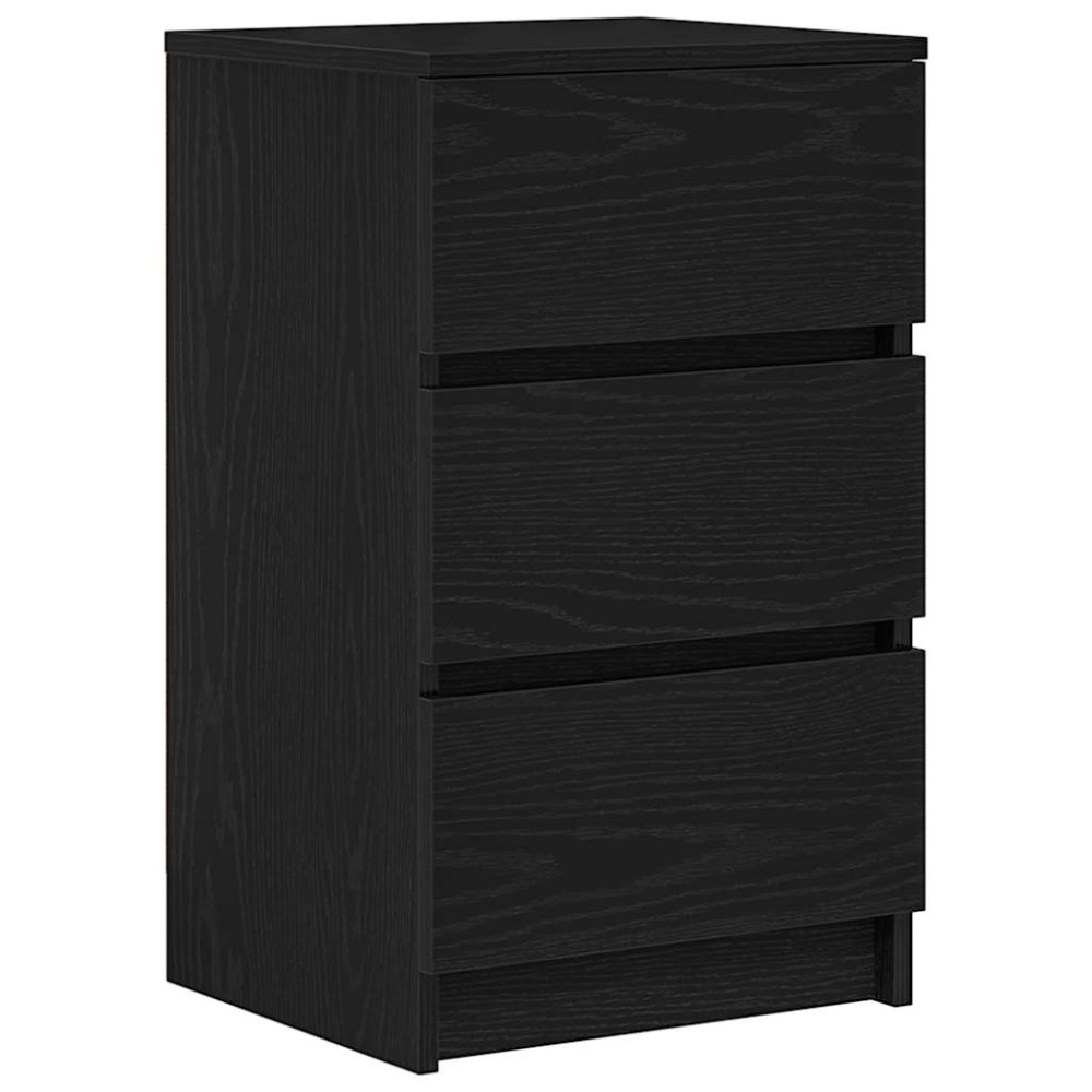 vidaXL Noptiera cu 3 sertare Negru 39x35x65 cm
