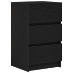 vidaXL Noptiera cu 3 sertare Negru 39x35x65 cm vidaXL Noptiera cu 3 sertare Negru 39x35x65 cm