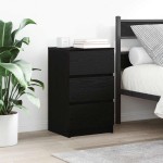 vidaXL Noptiera cu 3 sertare Negru 39x35x65 cm vidaXL Noptiera cu 3 sertare Negru 39x35x65 cm