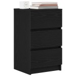 vidaXL Noptiera cu 3 sertare Negru 39x35x65 cm vidaXL Noptiera cu 3 sertare Negru 39x35x65 cm