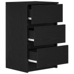 vidaXL Noptiera cu 3 sertare Negru 39x35x65 cm vidaXL Noptiera cu 3 sertare Negru 39x35x65 cm