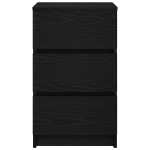 vidaXL Noptiera cu 3 sertare Negru 39x35x65 cm vidaXL Noptiera cu 3 sertare Negru 39x35x65 cm