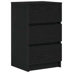 vidaXL Noptiere cu 3 sertare 2 buc Negru 39x35x65 cm