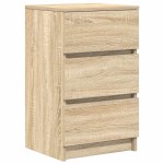 vidaXL Noptiere cu 3 sertare 2 buc Stejar Sonoma 39x35x65 cm
