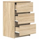 vidaXL Noptiere cu 3 sertare 2 buc Stejar Sonoma 39x35x65 cm