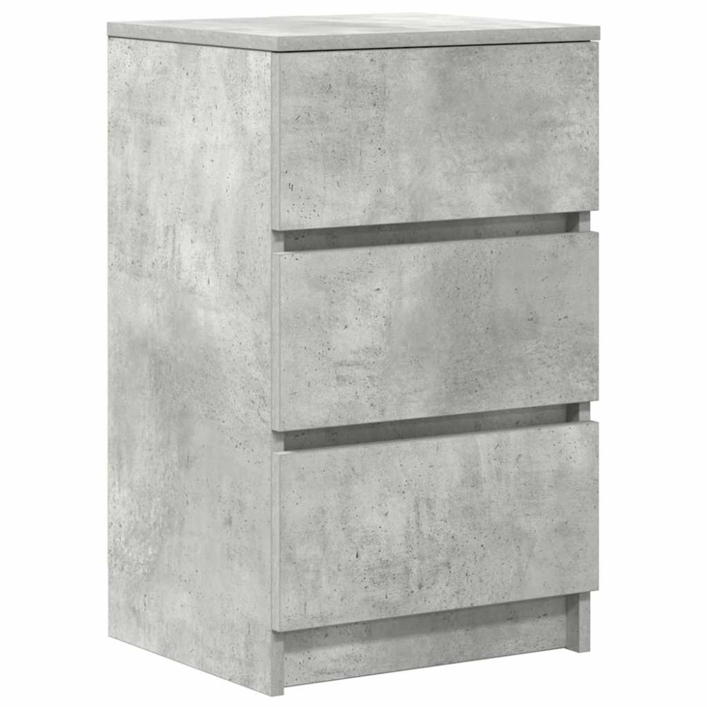vidaXL Noptiera cu 3 sertare gri beton 39x35x65 cm