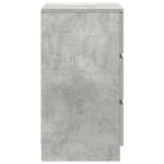 vidaXL Noptiera cu 3 sertare gri beton 39x35x65 cm vidaXL Noptiera cu 3 sertare gri beton 39x35x65 cm