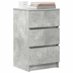 vidaXL Noptiere cu 3 sertare 2 buc Beton Gri 39x35x65 cm