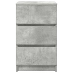 vidaXL Noptiere cu 3 sertare 2 buc Beton Gri 39x35x65 cm