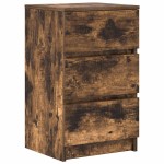 vidaXL Noptiera cu 3 sertare stejar afumat 39x35x65 cm vidaXL Noptiera cu 3 sertare stejar afumat 39x35x65 cm