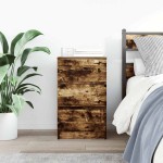 vidaXL Noptiera cu 3 sertare stejar afumat 39x35x65 cm vidaXL Noptiera cu 3 sertare stejar afumat 39x35x65 cm