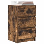 vidaXL Noptiera cu 3 sertare stejar afumat 39x35x65 cm vidaXL Noptiera cu 3 sertare stejar afumat 39x35x65 cm