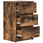 vidaXL Noptiera cu 3 sertare stejar afumat 39x35x65 cm vidaXL Noptiera cu 3 sertare stejar afumat 39x35x65 cm