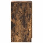 vidaXL Noptiera cu 3 sertare stejar afumat 39x35x65 cm vidaXL Noptiera cu 3 sertare stejar afumat 39x35x65 cm