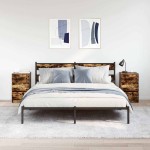 vidaXL Noptiere cu 3 sertare 2 buc Stejar afumat 39x35x65 cm
