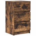 vidaXL Noptiere cu 3 sertare 2 buc Stejar afumat 39x35x65 cm