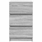 vidaXL Noptiera cu 3 sertare Gri Sonoma 39x35x65 cm