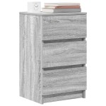 vidaXL Noptiere cu 3 sertare 2 buc Gri Sonoma 39x35x65 cm