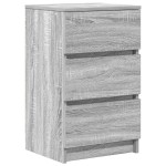 vidaXL Noptiere cu 3 sertare 2 buc Gri Sonoma 39x35x65 cm