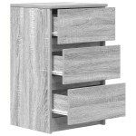 vidaXL Noptiere cu 3 sertare 2 buc Gri Sonoma 39x35x65 cm