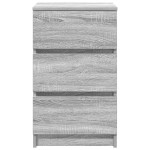 vidaXL Noptiere cu 3 sertare 2 buc Gri Sonoma 39x35x65 cm