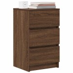 vidaXL Noptiere cu 3 sertare 2 buc Stejar maro 39x35x65 cm