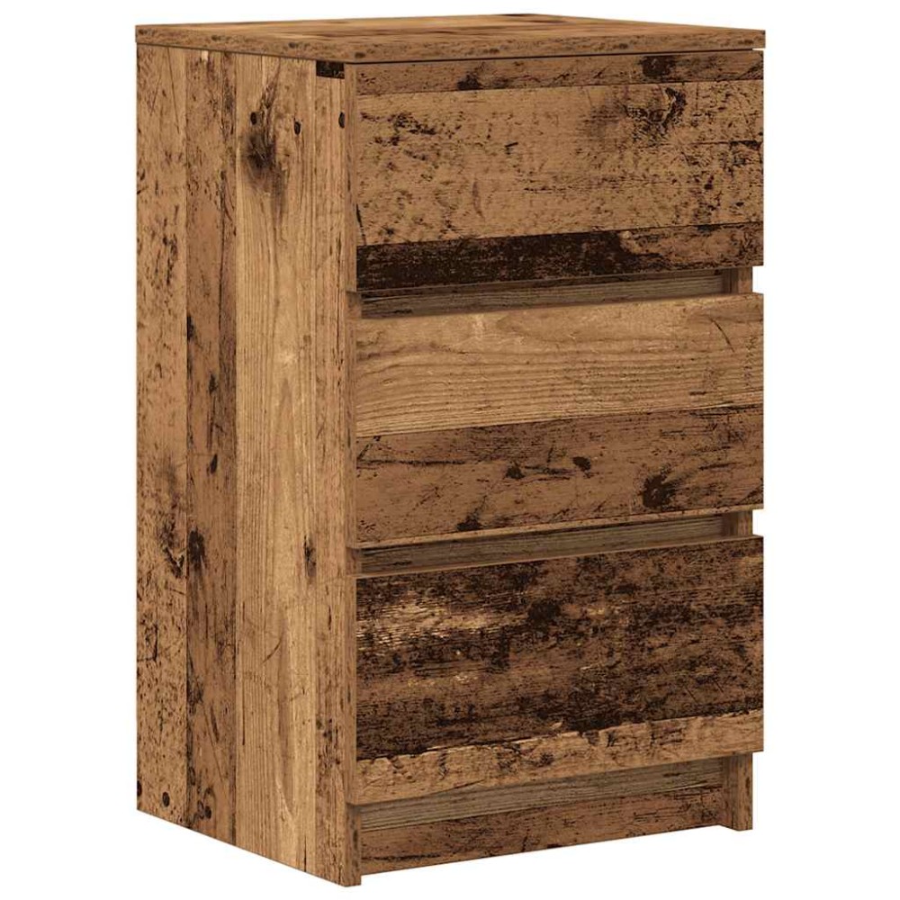 vidaXL Noptiera cu 3 sertare din lemn vechi 39x35x65 cm