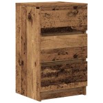 vidaXL Noptiere cu 3 sertare 2 buc Lemn vechi 39x35x65 cm