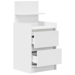 vidaXL Noptiera cu 2 sertare alb 38x34x80 cm vidaXL Noptiera cu 2 sertare alb 38x34x80 cm