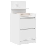 vidaXL Noptiere cu 2 sertare 2 buc Alb 38x34x80 cm