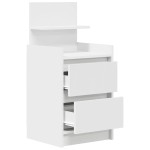 vidaXL Noptiere cu 2 sertare 2 buc Alb 38x34x80 cm