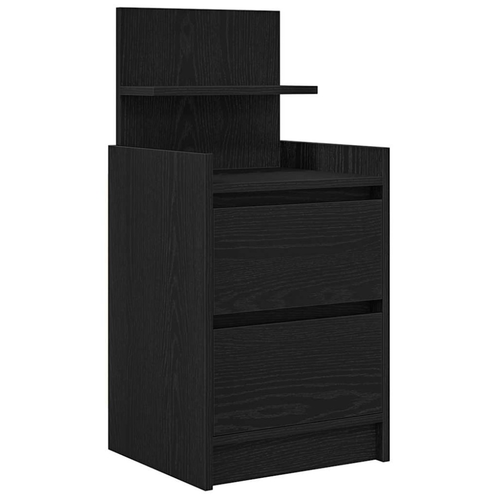 vidaXL Noptiera cu 2 sertare Negru 38x34x80 cm