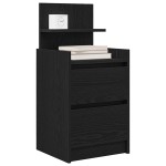 vidaXL Noptiera cu 2 sertare Negru 38x34x80 cm vidaXL Noptiera cu 2 sertare Negru 38x34x80 cm