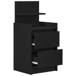 vidaXL Noptiera cu 2 sertare Negru 38x34x80 cm vidaXL Noptiera cu 2 sertare Negru 38x34x80 cm