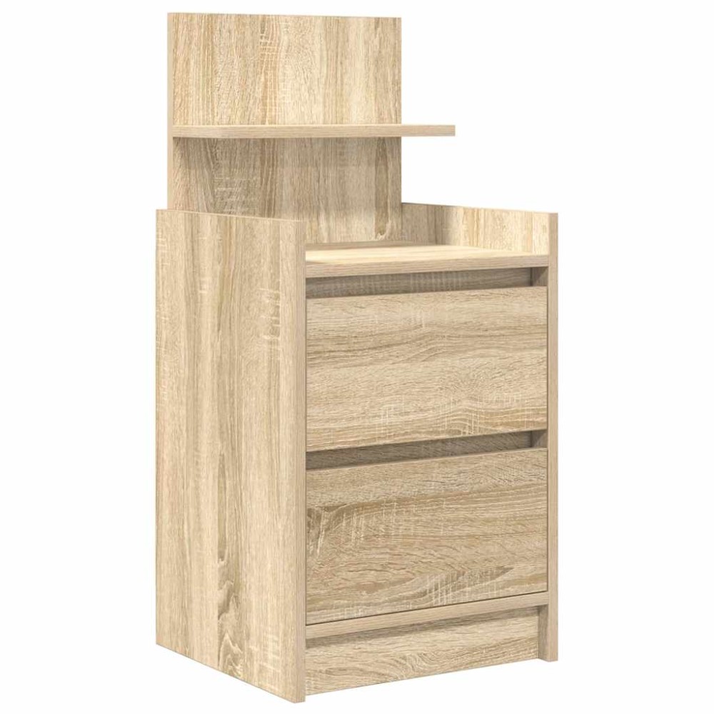 vidaXL Noptiera cu 2 sertare Stejar Sonoma 38x34x80 cm