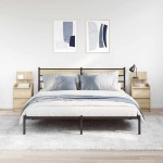 vidaXL Noptiere cu 2 sertare 2 buc Stejar Sonoma 38x34x80 cm