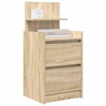 vidaXL Noptiere cu 2 sertare 2 buc Stejar Sonoma 38x34x80 cm