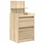 vidaXL Noptiere cu 2 sertare 2 buc Stejar Sonoma 38x34x80 cm