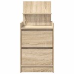 vidaXL Noptiere cu 2 sertare 2 buc Stejar Sonoma 38x34x80 cm