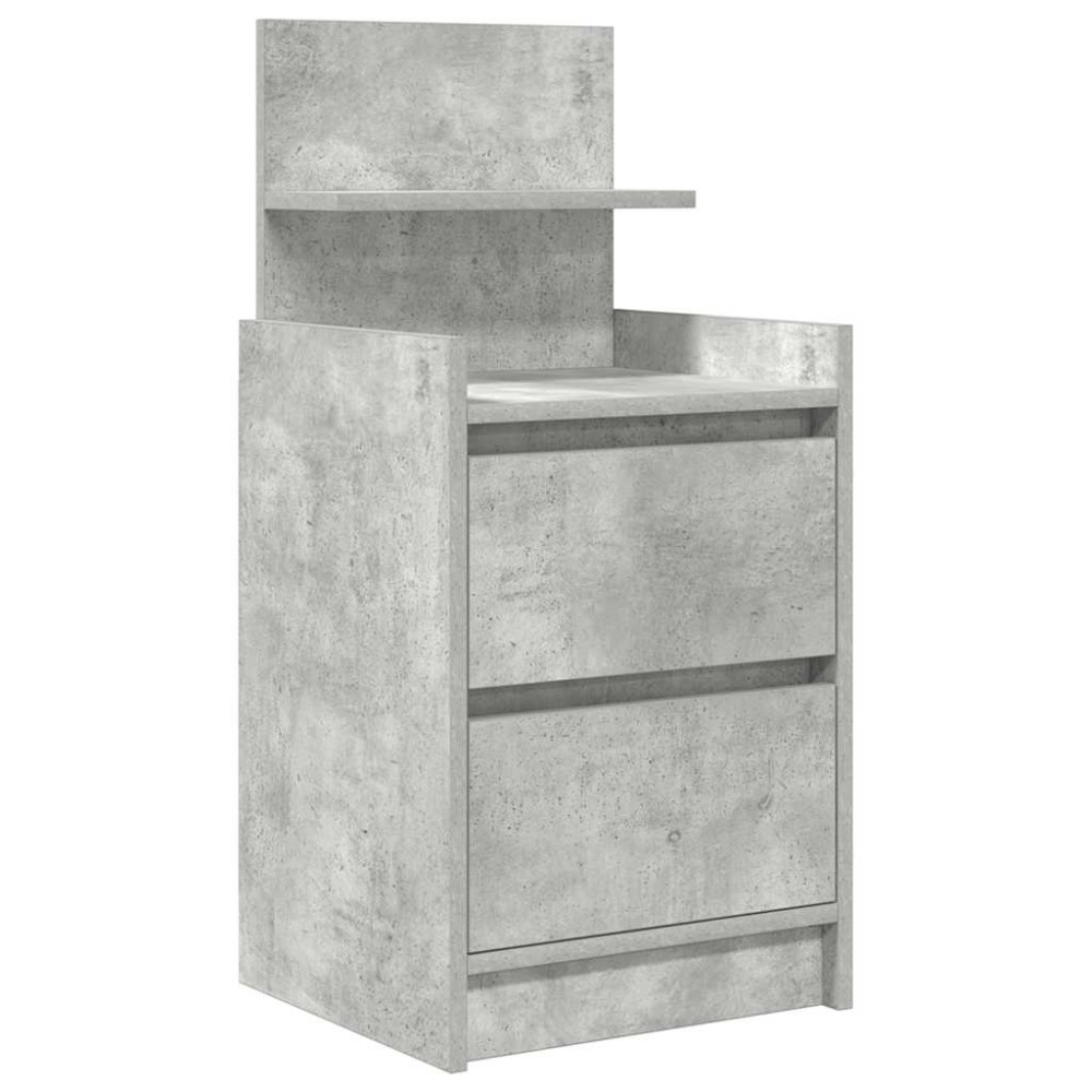 vidaXL Noptiera cu 2 sertare gri beton 38x34x80 cm